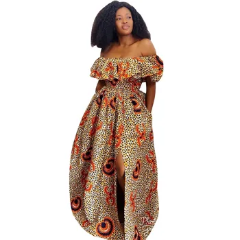2021 Naują Atvykimo Tradicinių Dashiki Afrikos Suknelės Moterų Plius Dydis Moterų Didelės Swing Tipo Suknelė