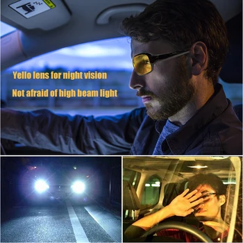 Anti-Glare Naktinio Matymo Vairuotojo Akiniai su UV Apsauga, Akiniai nuo saulės 