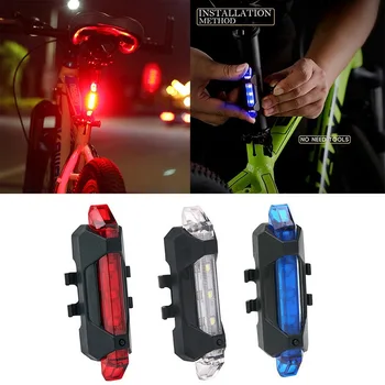 Dviračių žibintai LED dviračių įspėjimo įranga, USB įkrovimo kalnų dviračių reikmenys, dviračių užpakalinis žibintas Elektros kalnų dviračių bic