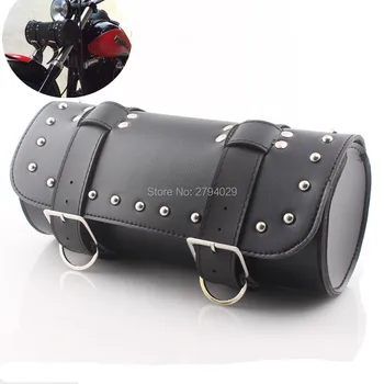 Naujas Juodos spalvos Priekinių Šakių Įrankių Krepšys Bagažo SaddleBag tinka motociklas/motociklo užsakymą nemokamas pristatymas