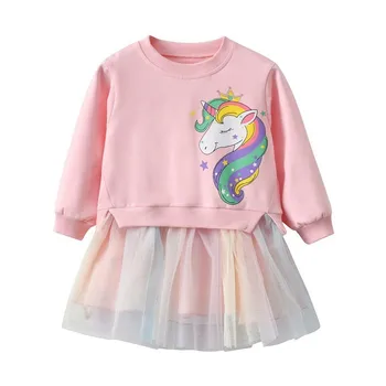 Rudenį 2020 nauja vaikų drabužiai mergaitėms ilgomis rankovėmis animacinių filmų suknelė baby girl džemperis akių susiuvimo suknelė