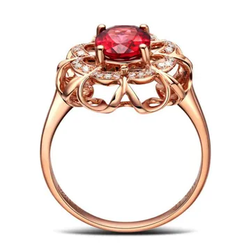 2019 Naują Atvykimo Rose Aukso Spalvos Žiedų Derliaus Subtilus Raudona Kubinių Zirconia Sužadėtuvių Vestuvinį Žiedą, Moterims, Madingų Papuošalų