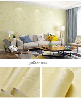 Reljefinis lapų ir gėlių mėlyna rožinė geltona balta vandens įrodymas vinilo tapetai lipni, miegamojo kambarį sienos renovacijos 1m