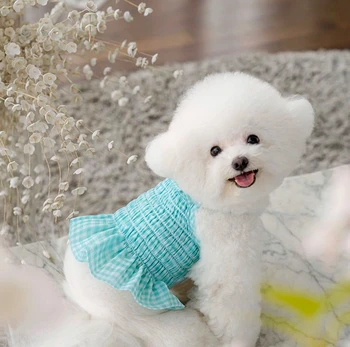 Vasaros plonas šuo princesė dress Teddy Bichon VIP Pomeranijos Jorkšyro veislės kalytę mažų šunų pritaikytas drabužiai