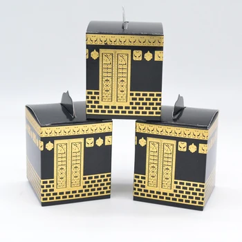 Muslino festivalis Kaaba dizaino mirti pjovimo aukso folija hajj dėžutę