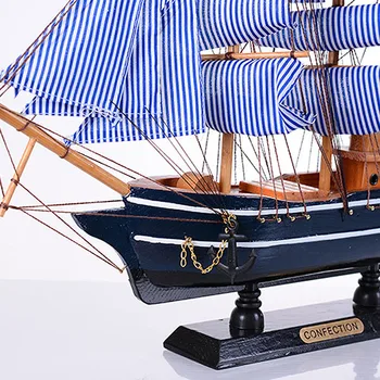 Medinis burlaivis Viduržemio jūros regiono Stiliaus Namų Dekoro Rankų darbo Raižyti Jūrų Laivu Modeliu Dovana FHJ889