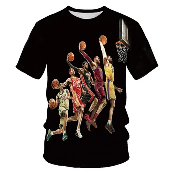 Mados vyriški T-shirt Krepšinio Žvaigždė 3D Spausdinimo Trumpas Rankovėmis Tee Berniukų, Mergaičių Sporto Atsitiktinis Streetwear Vasaros vyriškų Drabužių