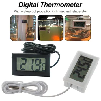 LCD Ekranas Matuoklis Skaitmeninis Termometras su Drėgmėmačiu už Šaldiklis Šaldytuvas Akvariumas Šaldymo 1M/ 2M Zondas Patalpų Lauko Priemonė