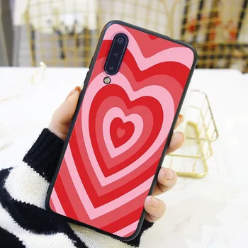 Telefono Dangtelis Xiaomi Mi A3 9 SE Atveju Silikono Rožinė Širdis Raudona Meilės Violetinė Mados Minkštos TPU Už Xiaomi Mi 9T 8 PRO Telefono dėklas