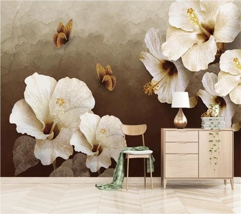 Custom didelis tapetai, 3D фотообои Europos nostalgiškas gėlės drugelis fono sienos gyvenimo kambario, miegamasis apdailos dažymo