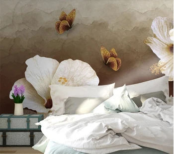 Custom didelis tapetai, 3D фотообои Europos nostalgiškas gėlės drugelis fono sienos gyvenimo kambario, miegamasis apdailos dažymo