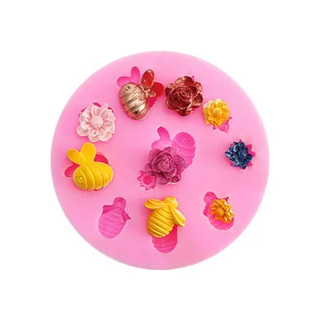 Aouke Gėlių Bičių Formos Silikono Formos Šokolado Pelėsių Virtuvės Pyragas Kepa 