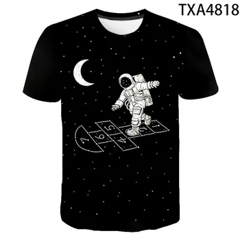 Vyrų Vasara Trumpas rankovėmis Atspausdintas T-shirt Vyrai ir Moterys Astronautai Tyrinėti Kosmoso Planetos Skaitmeninio Spausdinimo T-shirt 2021