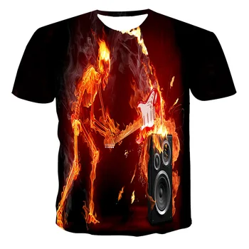 3D Kaukolė Spausdinti marškinėliai vyriški Kvėpuojantis Street Wear Atspausdintas T-shirt XXS-6XL Vasaros Mados Pritaikyti Įvairių Modelių
