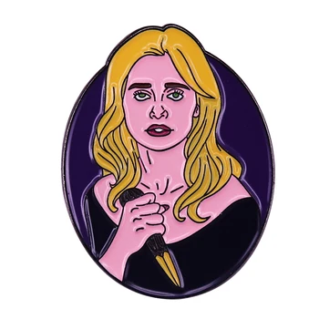 Medinių Kuolų SlayBuffy Emalio Pin Šviesiaplaukė mergina Vampire Slayer ženklelis sagė feminizmas Papuošalai