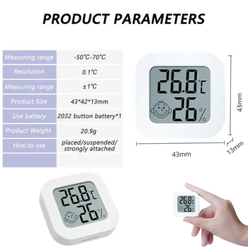 -50〜.70C Patalpų Termometras Skaitmeninis LCD Temperatūros Jutiklis Drėgmės Matuoklis Termometras su Drėgmėmačiu Vėžės Stotį