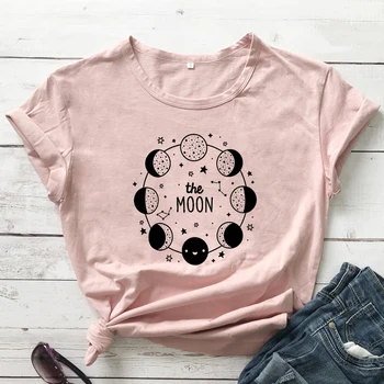 Mėnulis Medvilnės marškinėliai Mielos Moterys Mėnulio Grafinis Tee Marškinėliai Viršų Tai Tik Etapas Astronomijos Marškinėlius Camiseta