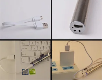 Mini Rašiklis, USB Įkraunamas Žibintuvėlis LED Žibintuvėlis Šviesos Lauko Pėsčiųjų, Kempingas