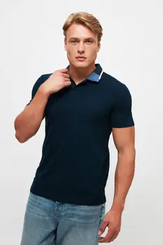 Trendyol Vyrų Slim Fit trumpomis Rankovėmis Polo Apykaklės marškinėliai TMNSS21PO0250