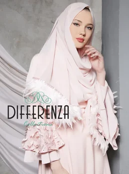 لف Hijab Turbaną Šalikas Šukavimas Rankų darbo Siuvinėjimas Wrap Skara Stilingas Musulmonų Mados عمامة Islamo Drabužiai Moterims Afrikos