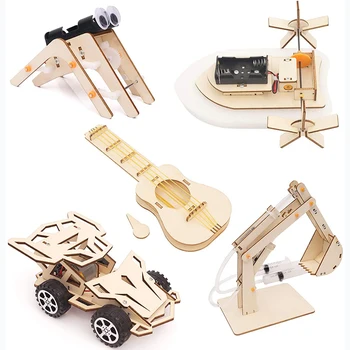Mokslo Rinkiniai Vaikams Medinį Modelį, 3D Surinkimo Konstruktorius Blokai Mokslo Švietimo Projektus Žaislai, Dėlionės Dovanos
