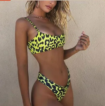 Seksualus Micro Bikini 2021 Swimsuit Moterys Leopard 