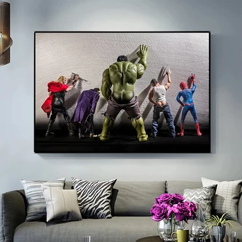 Stebuklas Plakatas Superhero Juokinga Tualetą Drobė Spausdinti Tapybos Keršytojas Spaudinių Hulk Žmogus-Voras Namų Puošybai Vaikams Dovanų Kambario Dekoro