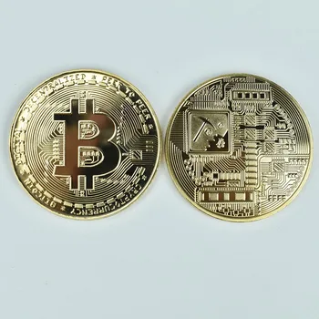 Karšto pardavimo 40mm Auksą, Padengtą Bitcoin Monetos BTC XRP IP ETH Doge Cardano IOTA FIL Metalo Cryptocurrency Monetos Su skaidriu Atveju