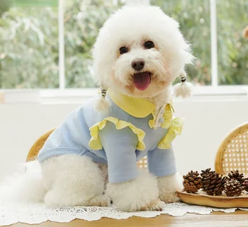2021 Naujų Šunų Drabužius Nėrinių Mielas Dugno Marškinėliai Teddy Plonas Bichon Mažų Šunų Šuniukai Pomeranijos Vasaros Rungtynės Šuo Suknelė