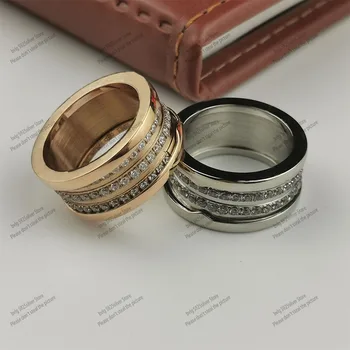 Aukštos kokybės ir nenutrinamas trys žiedai su pilna deimanto žiedas, tinka vyrams ir moterims su tos pačios poros rose gold