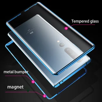R-tiesiog Magnetinės Metalo Bamperis Atveju Xiaomi mi 10 mi10 Grūdinto Stiklo Priekiniai Galinio Dangtelio Xiaomi mi 10/10 mi Pro Atveju