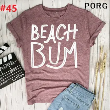 Beach Bum Negabaritinių marškinėliai Pasėlių Top Women ' s T-shirts Vyru T-Shirt Estetikos Viršūnių Atsitiktinis Moterų Marškinėlius Grunge Naujovė Dovana