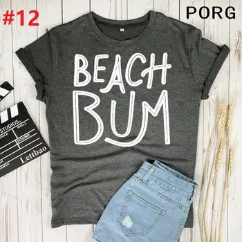 Beach Bum Negabaritinių marškinėliai Pasėlių Top Women ' s T-shirts Vyru T-Shirt Estetikos Viršūnių Atsitiktinis Moterų Marškinėlius Grunge Naujovė Dovana