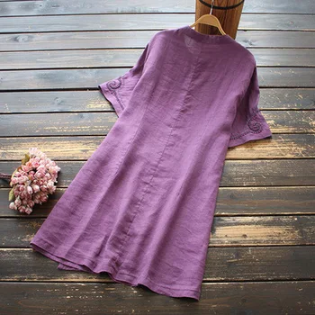 2021 moterų moterų top suknelė kinijos tradicinės medvilnės, lino siuvinėjimo lady kasdien atsitiktinis viršūnes šifono kinijos vintage marškinėliai