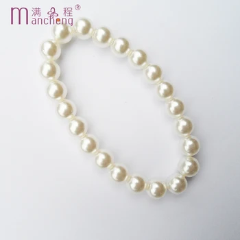 Karšto Mados 10MM balta perlų karoliukus, bangle apyrankės unisex Lyno, grandinės kryptis perlų apyrankė moterų, mergaičių, 2021 Geros kokybės
