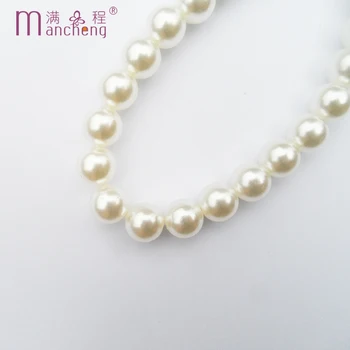 Karšto Mados 10MM balta perlų karoliukus, bangle apyrankės unisex Lyno, grandinės kryptis perlų apyrankė moterų, mergaičių, 2021 Geros kokybės