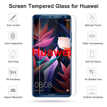 2 vnt Grūdintas Stiklas, Apsauginė Plėvelė Huawei Y6 2018 Y5 Premjero Y3 HD Clear Screen Protector Filmas 