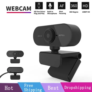 1080P HD Mini web Kamera su Mikrofonu, usb sąsaja palaiko nešiojamąjį kompiuterį, tinka gyventi vaizdo skambučių konferenciją