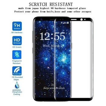 3D Lenktas Grūdintas Stiklas Samsung Note 8 9 10 20 Pastaba Ultra Screen Protector for Samsung S8 S9 Plus S10 S20 S21 Ultra Stiklo
