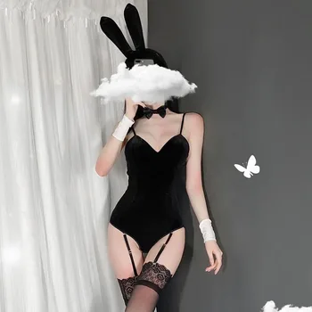 2021 Naujas Bunny Mergina Seksualus Erotiniai apatinis Trikotažas Anime Cosplay kostiumų Triušis Bodysuit Suvynioti Krūtinės Saldus Dovana Vaikinui, moterims