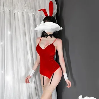2021 Naujas Bunny Mergina Seksualus Erotiniai apatinis Trikotažas Anime Cosplay kostiumų Triušis Bodysuit Suvynioti Krūtinės Saldus Dovana Vaikinui, moterims