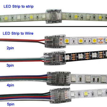 5vnt Nemokamai suvirinimo LED Juostelės Linija/Juosta Ryšys Naudoti Terminalų 2pin 3pin 4pin 5pin 6pin LED Šviesos Juostelės Jungtis