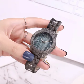 Prabanga Medienos Grūdų, moteriški Laikrodžiai, Skaitmeninis Ciferblatas Paprasta Kvarcinis Laikrodis Paprastumo Retro Vyrų Dizaino Laikrodis Relogio Masculino