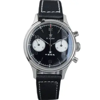 Mechaniniai rankiniai laikrodžiai vyrams Chronograph Žuvėdra 1963 Originalus ST1901 Limited Edition Sapphire atsparus Vandeniui Šviesos Nerūdijančio