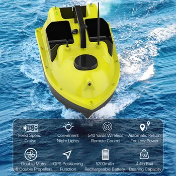 Belaidžio Kontrolės GPS Žvejybos Masalas Valtis su 3 Masalas Konteineriai 4.4 lb Guolių Talpa Automatinė Masalas Valtis 400-500M Nuotolinio valdymo Diapazonas