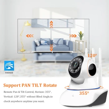 Yoosee Belaidžių IP kamerų 1080P 1536P Home Security Patalpų dvipusis Garso Pan Tilt VAIZDO WiFi, Kamera 3MP Baby Monitor Video