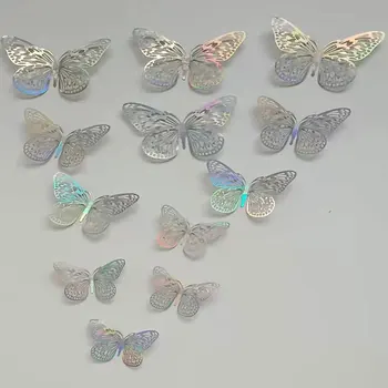 12pcs 3D Tuščiaviduriai Drugelis Lipdukai Kristalų Gražus Drugelis Sienų Lipduko Vaikų Kambario, Namo Apdailos Lipdukai Karšto Pardavimo