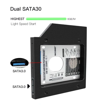 12.7 mm 2nd HDD Caddy Aliuminio Optibay SATA 3.0 Kietojo Disko Dėžutė Talpyklos DVD Adapteris 2.5 2TB SSD Laptopo CD-ROM