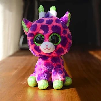 Karšto Parduoti Ty Kepuraitė 15cm Įdaryti Pliušinis Žaislas Gilbert Žirafa Rožinė didelėmis Akimis, Gyvūnų Lėlės Žaislų Mergaitėms Kalėdų Dovana