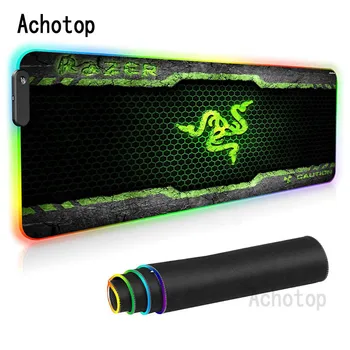 Razer Pelės Mygtukai RGB Žaidimų Priedai Negabaritinių Sutirštės neslidus Lentelė Klaviatūros Stalas Kilimėlis, Guminės LED Kilimėlis